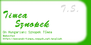timea sznopek business card